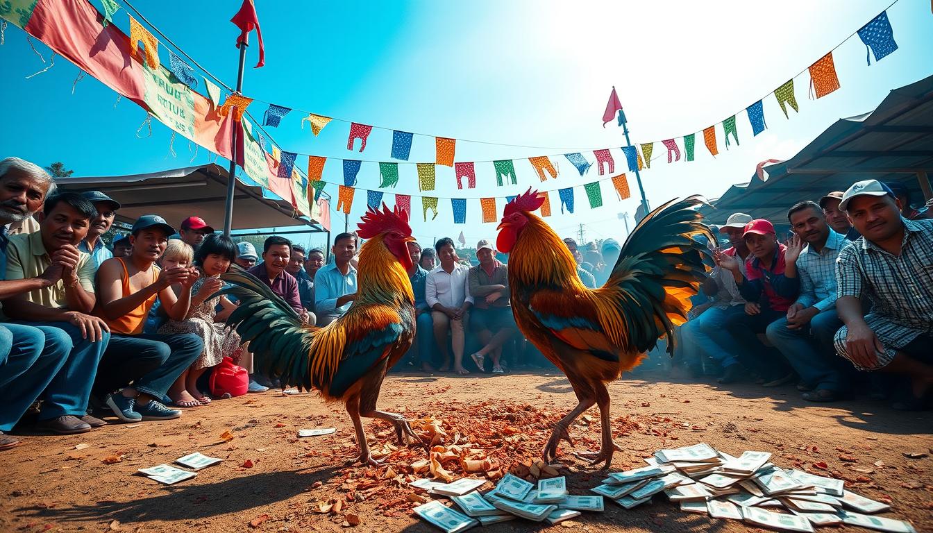 Sabung ayam dengan taruhan besar